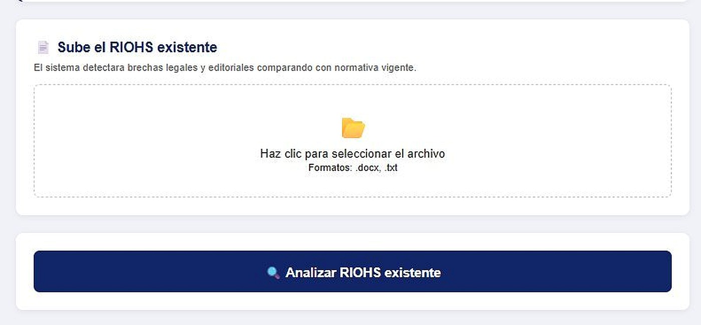 Auditoría RIOHS existente
